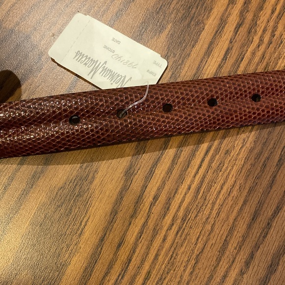 Neiman Marcus Genuine Lizard Brown Leather Belt Silver Hardware Buckle 36 Waist - Picture 7 of 7